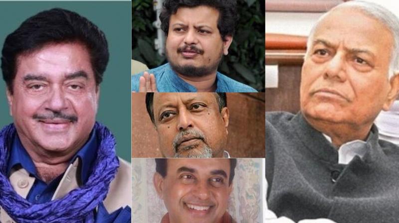 From left to right: Shatrughan Sinha, Ritabrata Banerjee, Yashwant Sinha, Subramanian Swamy, Mukul Roy. (Photo: Twi