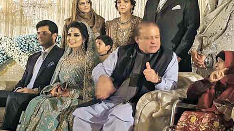 The Sharif family at a wedding in Pakistan (File photos).