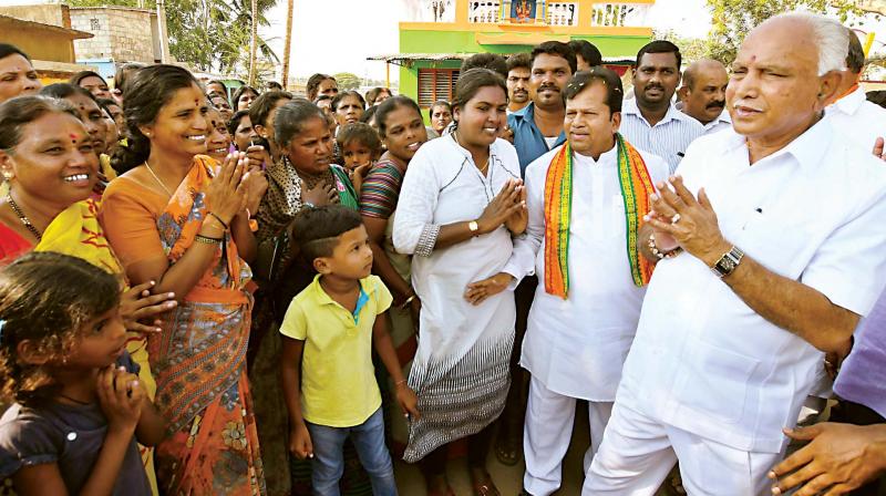 BJP president B.S. Yeddyurappa campaigns in Nanjangud