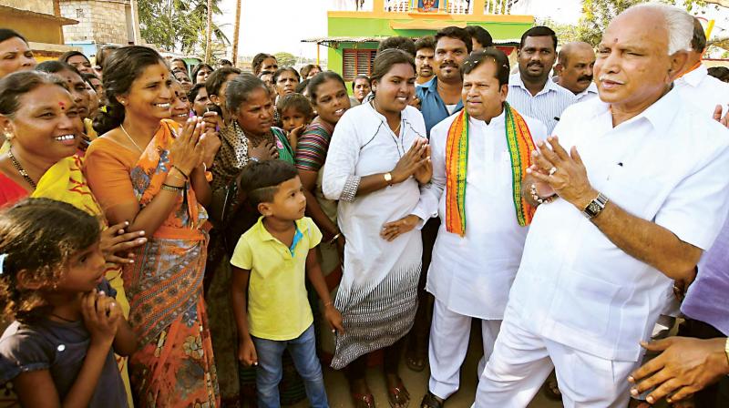 BJP president B.S. Yeddyurappa campaigns in Nanjangud