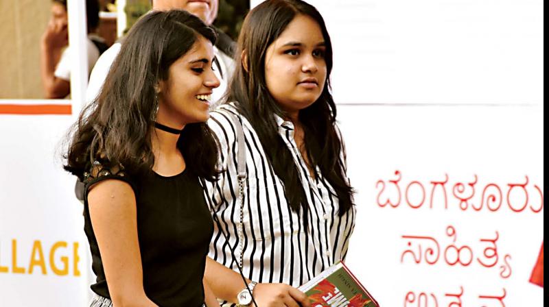 Visitors at the Bangalore Literature Festival on Saturday (Image DC)