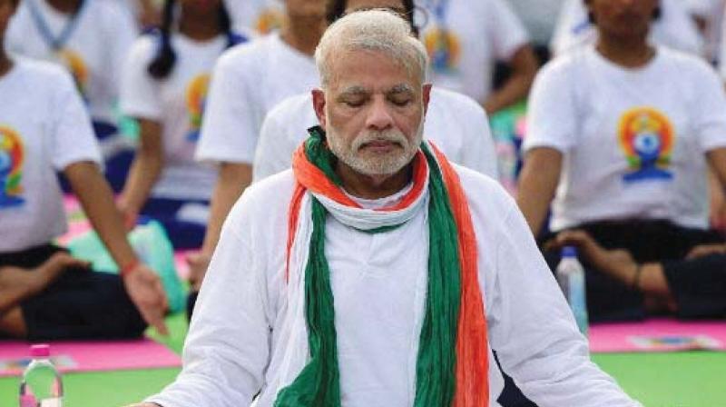 PM Modis love for yoga is a well-publicised fact and conveyed to the nation on International Yoga Day every year.
