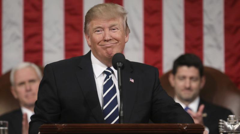 US President Donald Trump addresses a joint session of Congress on Capitol Hill in Washington. (Photo: AP)
