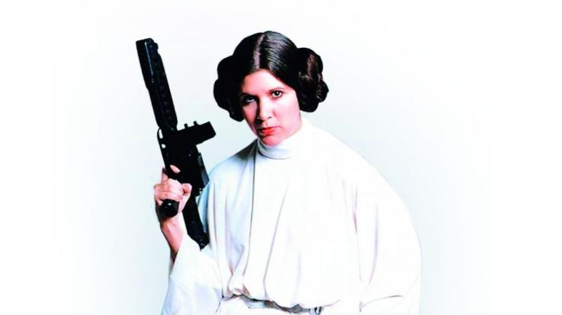 Carrie Fisher as Princess Leia Organa.