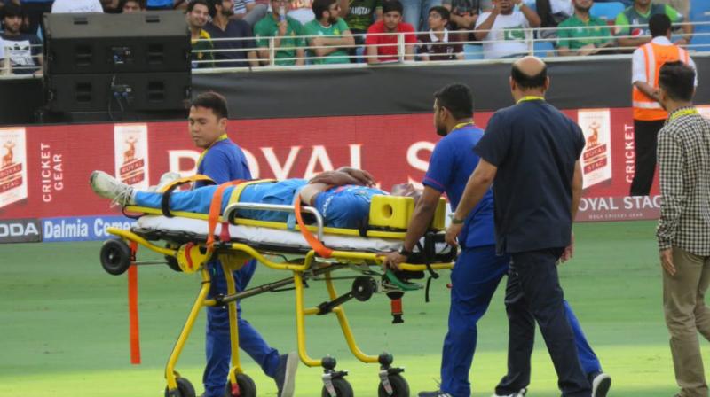 \Hardik Pandya has an acute lower back injury. He is able to stand at the moment and the medical team is assessing him now. More updates as and when there is one. Manish Pandey is on the field as his substitute,\ BCCIs media team said. (Photo: Twitter / BCCI)