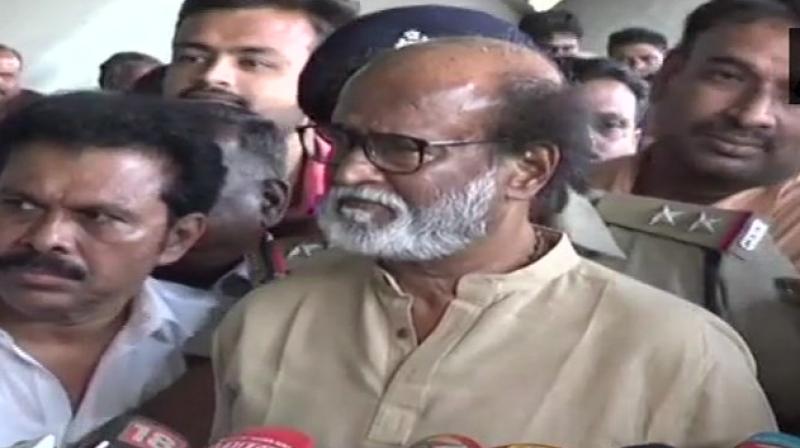 Superstar Rajinikanth also warned Tamil Nadu will become a graveyard if there were too many agitations. (Photo: Twitter/ANI)
