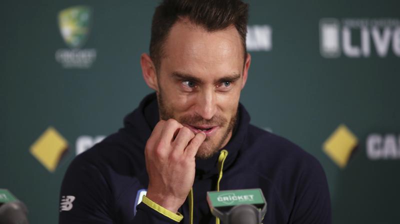 South Africas cricket captain Faf du Plessis after being found guilty and fined for ball tampering by the International Cricket Council. South Africa and Australia play the third test of their series starting Thursday. (Photo: AP)