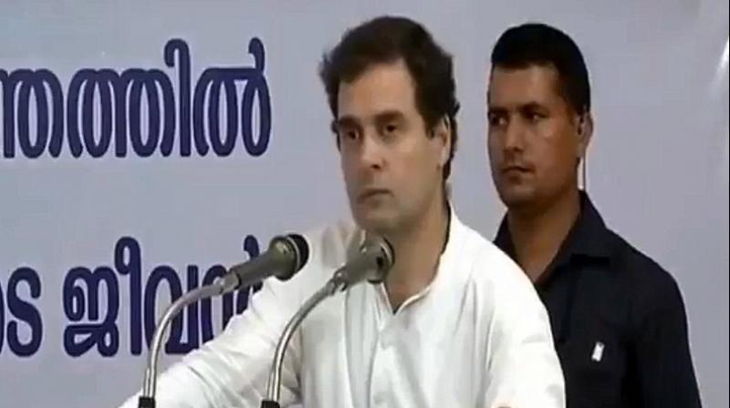 I am proud to say that through all your difficulties... through all your hardships... whenever Kerala needed you... you stood up and gave your best. I salute your commitment to the people of Kerala, Congress president Rahul Gandhi said. (Photo: Screengrab | Twitter | @INCIndia)