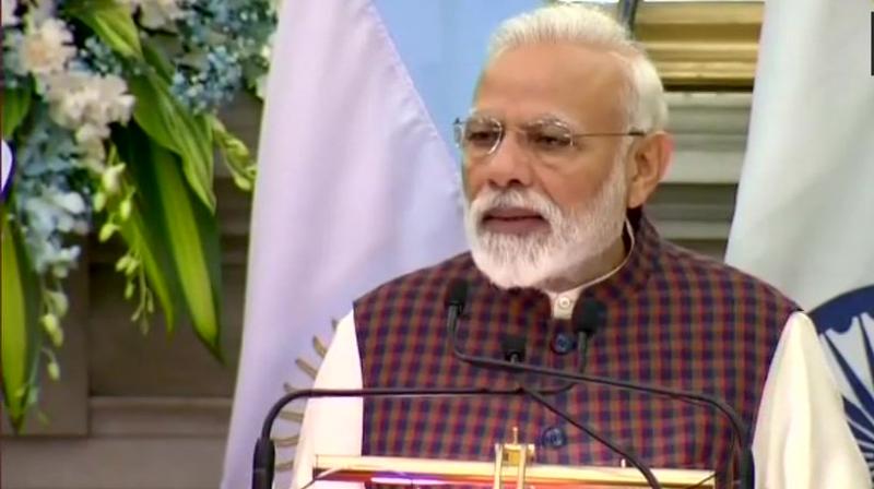 Hesitating from taking actions against terrorists is also kind of encouraging terrorism. Being a part of G20 countries, its also important that we implement 11 point agenda of Hamburg Leaders Statement, PM Modi said. (Photo: ANI | Twitter)
