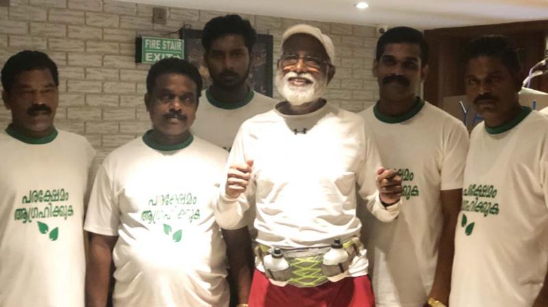 Dr. George R. Thomas has already completed 18 consecutive days of his solo runin Kozhikode