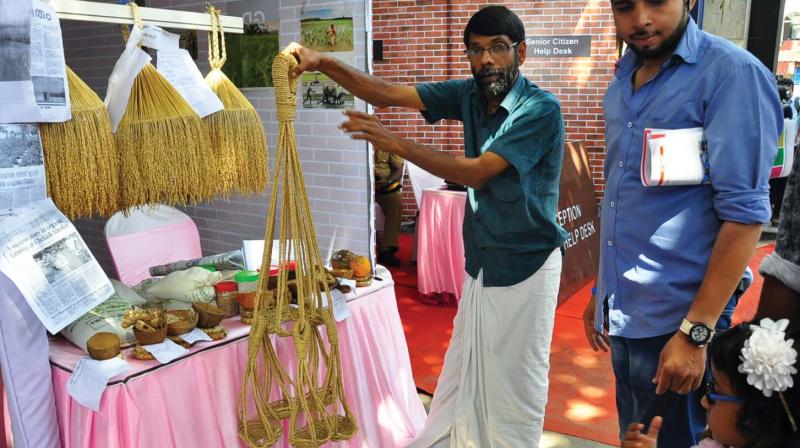 The farmers from  Chekadi at the venue of KLF, Kozhikode on Saturday (Photo: DC)