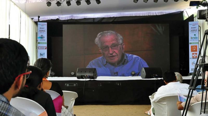 Planning board vice-chairman V.K. Ramachandran interviewed Chomsky on February 7, and the same was screened at the KLF venue on Saturday.