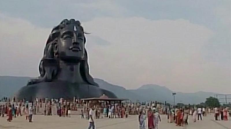 112-foot tall statue dedicated to Adiyogi in Coimbatore, declared worlds largest by Guinness Book of World Records. (Photo: ANI Twitter)