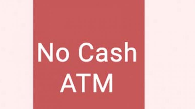 ATMs with a cash dispensing capacity of Rs 40 lakh are either without cash or are running low on cash limited to Rs 4-5 lakh.