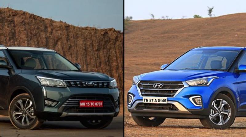 Have a look at an image comparison of the XUV300 and Creta, side by side.