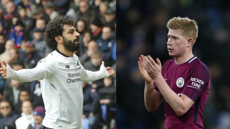 Mohamed Salah beat Manchester City midfielder Kevin De Bruyne to the football writers award, with the winning margin fewer than 20 votes. (Photo: AFP)