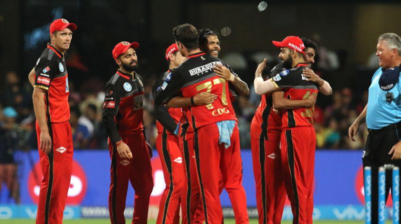 Royal Challengers Bangalore players celebrate after winning the match against Mumbai Indians..(Photo: BCCI)