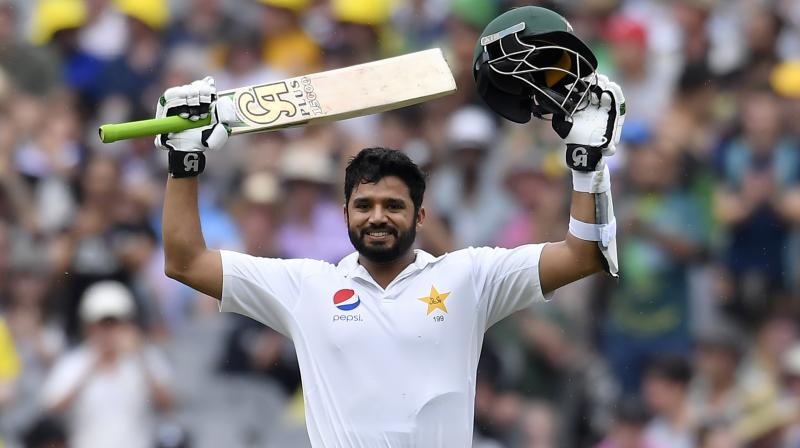 Azhar Ali, playing in his 56th Test, raised his 12th Test century and third against Australia with two runs behind the wicket to fine leg. (Photo: AP)