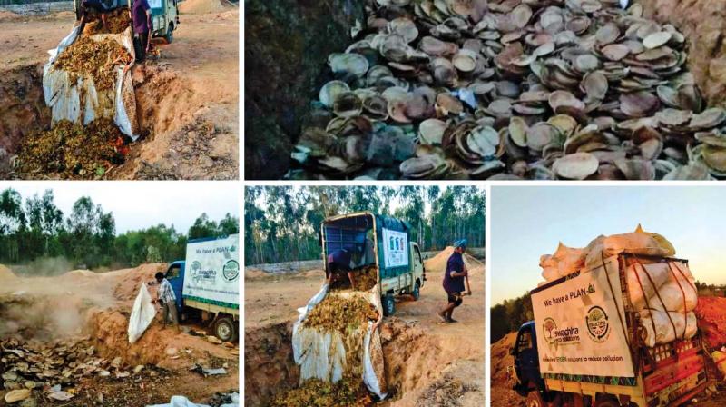 Work on at the composting unit of Swachha at Yelahanka