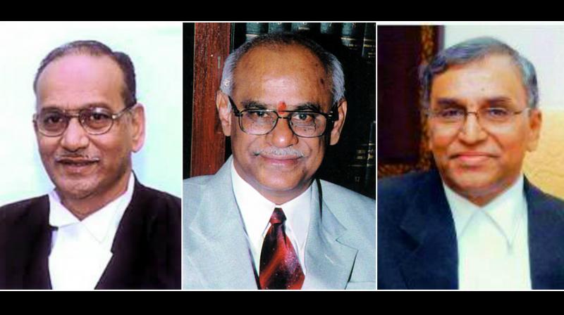 Retired HC judge Justice B. Chandra Kumar, Retired HC judge ustice P. Lakshman Reddy and Senior advocate Narasimha Reddy