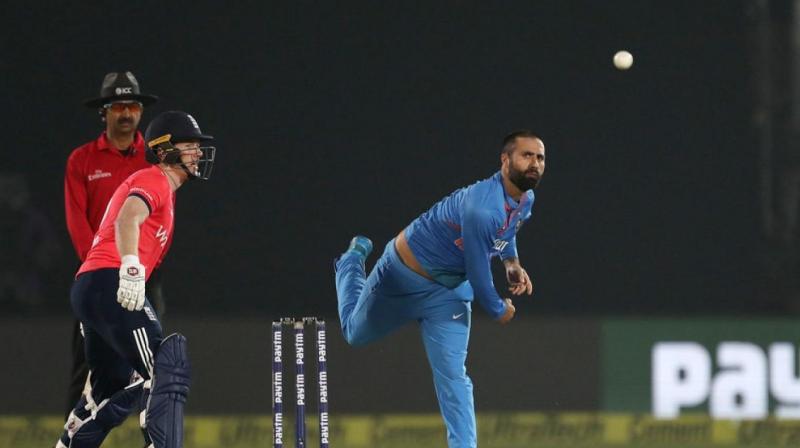 The incident of Parvez Rasool chewing gum during national anthem took place ahead of the first India versus England Twenty20 in Kanpur earlier this year. (Photo: BCCI)