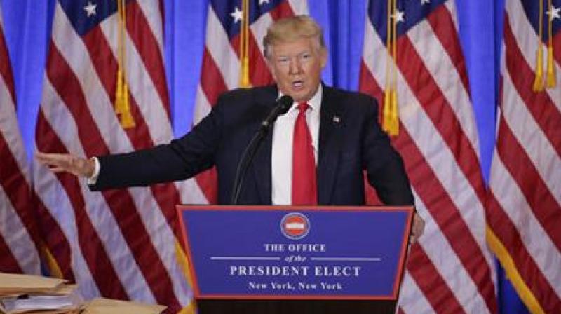 US President-elect Donald Trump while speaking at the press conference on Wednesday(Photo: AP)