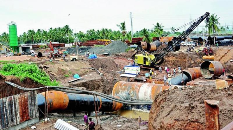 Godavari water flow in RMC helped ground water tables to surge along its course in West Godavari benefitting the farmers to cultivate crops earlie