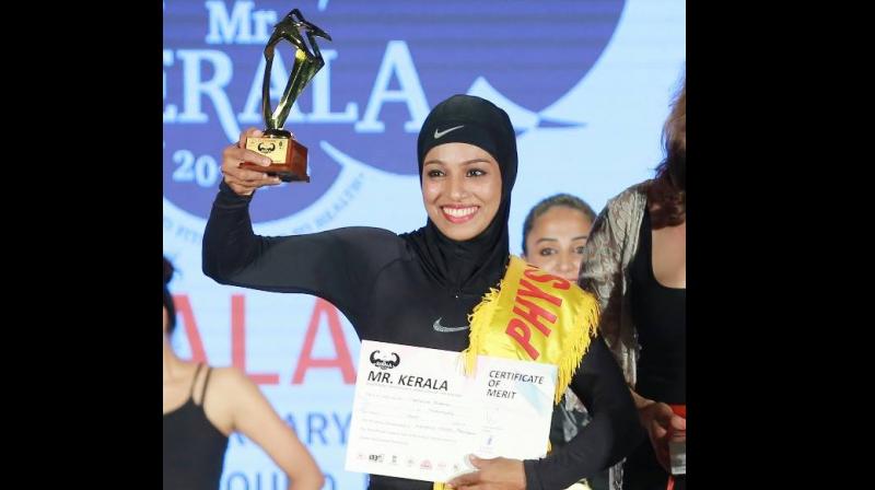 A final year BDS student from Orkatteri in Kozhikode, she was awarded the title of the strongest woman of Kerala thrice by the states Powerlifting Association. (Facebook/ Majiziya Bhanu)