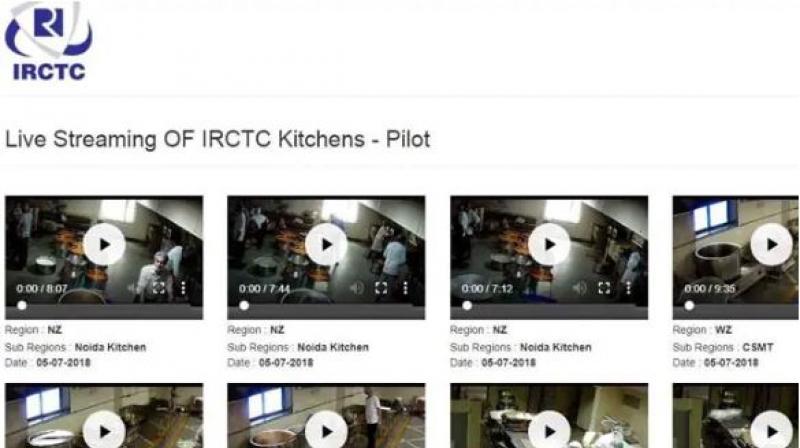 IRCTC live streams how the food served to passengers on train is prepared and packaged. (Screengrab | irctc.co.in)