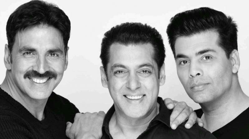 The picture that Akshay Kumar, Salman Khan and Karan Johar had shared on social media while announcing the project.