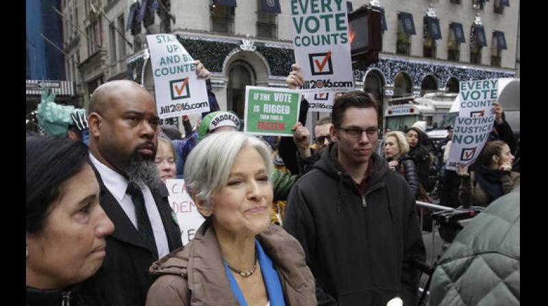 Jill Stein at a news conference in front of the Trump Tower. (Photo: AP)
