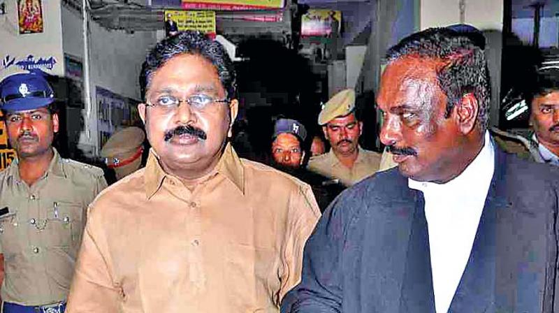 AIADMK deputy general secretary TTV Dhinakaran arrives at Egmore court on Thursday (Photo: DC)