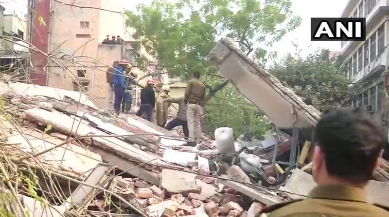 The building is located in Dev Nagar area. (Photo:ANI/Twitter)