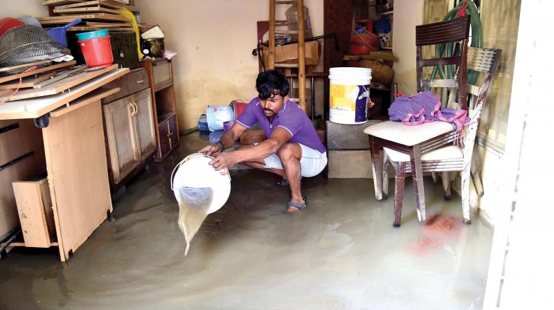 In many houses in Koramangala rainwater first inundated the cellar and then went up to the first floor.