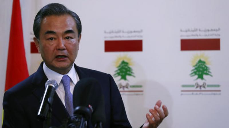 Chinese Foreign Minister Wang Yi, speaks during a joint press conference with his Lebanese counterpart Gibran Bassil, in Beirut, Lebanon. (Photo: AP)