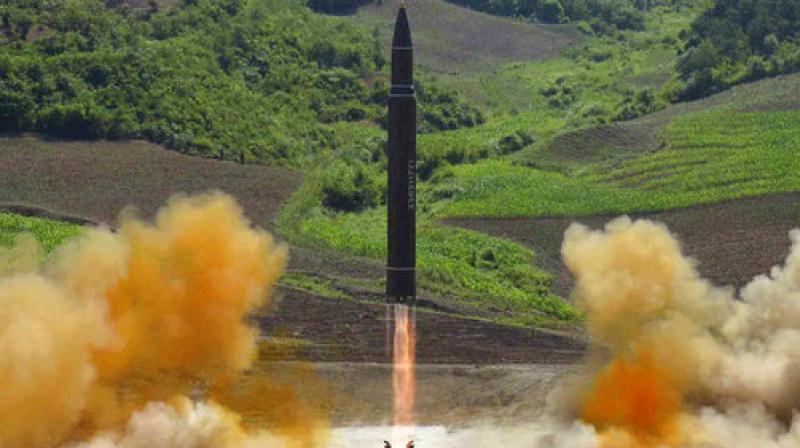 Pyongyang has suggested North Korean leader Kim Jong Uns decision to launch four missiles into the waters around the U.S. Pacific territory is contingent on B-1B bomber flights from Guam to Korean airspace. The B-1B, though no longer capable of carrying nuclear weapons, is one of the most advanced bombers in the Air Force and Washington has ordered such missions over Korea frequently as a show of force against Pyongyang. (Photo: AP)