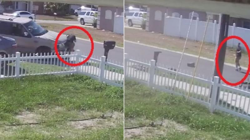 The CCTV footage was posted on Facebook by a neighbour and has already racked up 11 million views and is going viral. (Photo: Facebook)