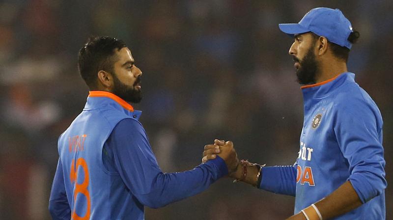 \I think Virat (Kohli) has showed a lot of trust in me and it was very important for me that people in the dressing room trust me,\ Yuvraj Singh said after Indias series clinching win in the second ODI. (Photo: AP)