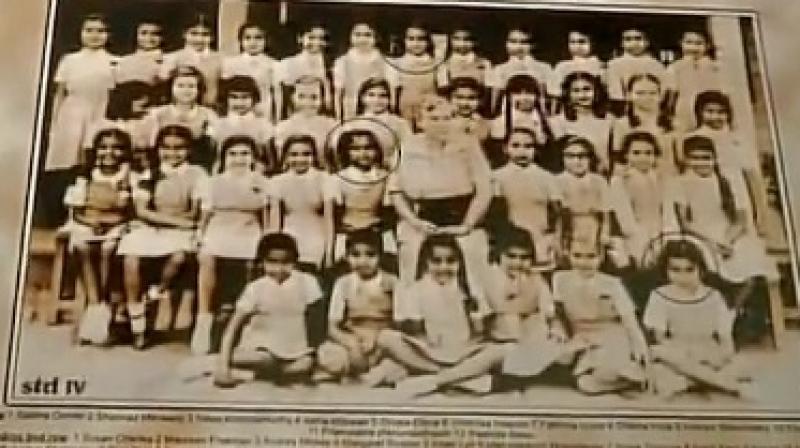 Photograph of J Jayalalithaa at Bishop Cotton Girls School, Bengaluru (Photo: Twitter)