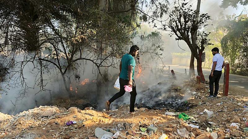 A resident of the area said that the lake has been neglected and the non-encroached area is used as a dumping ground for garbage.