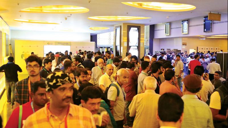 Even on Monday (working day), techies from Marathahalli, Whitefield, Sarjapur Road, Electronic City and other areas waited in line for hours to watch their favourite flicks.
