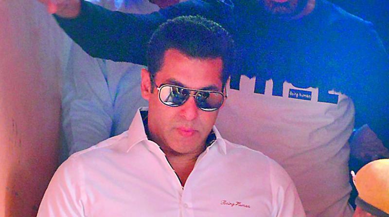 Salman Khan leaves court after appearing in the Arms Act case in Jodhpur on Wednesday. (Photo: PTI)