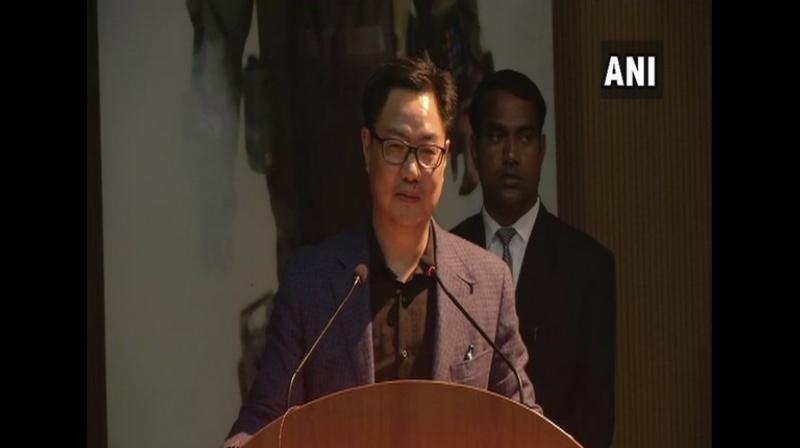 Union Minister of State for Home Affairs Kiren Rijiju addressing NSG event in Gurugram on Wednesday. (Photo: ANI)