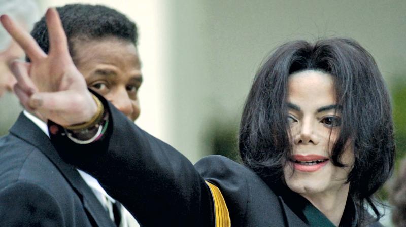 A file photo from the past when the King of Pop had to appear in court to answer child molesting charges.  (AP)