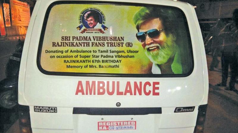 Pictures of the Rajinikanth Ambulance Service