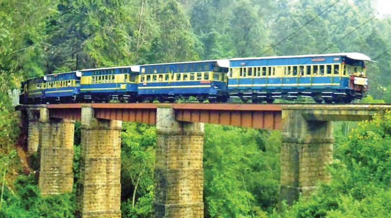 View of the Ooty hill train chugging along the NMR track (Photo: DC)