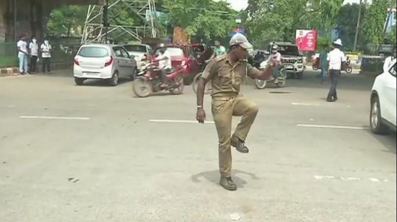 Traffic cop Pratap Chandra Khandwal said he created the moves through experience and practice. (Photo: Twitter | ANI)
