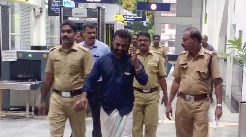 Ali Akbar of Malappuram, who jumped metro tracks being brought out of Palarivattom station (Photo: DC)