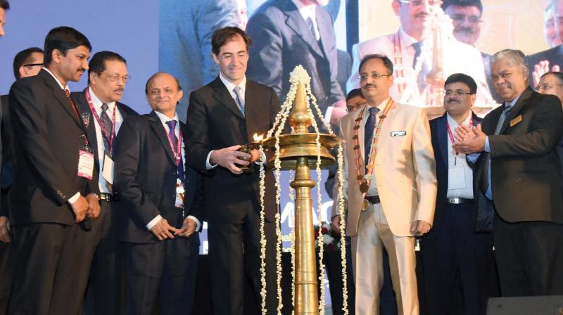 Prof. Dr Giovanni Pellacani, president, World Dermatology Congress, inaugurates the four-day 46th national conference of IADVL titled DERMACON 2018 in Kochi on Thursday.