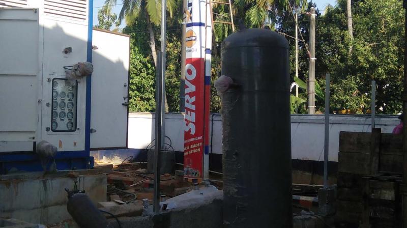 A CNG station under construction at Muttom.